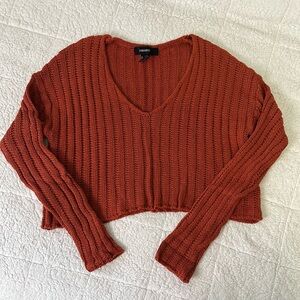 Forever 21 Terracotta Cropped Knit Sweater